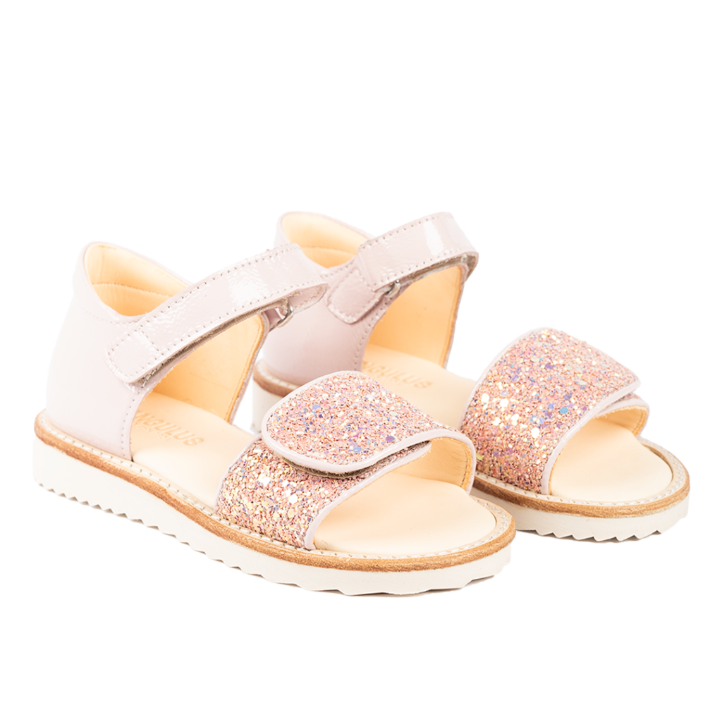 Angulus sandal rosa med glitter