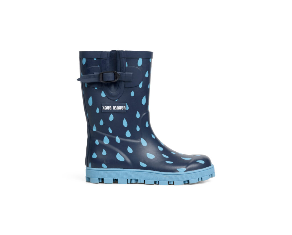 Rubber Duck gummi støvler blå med regndråber